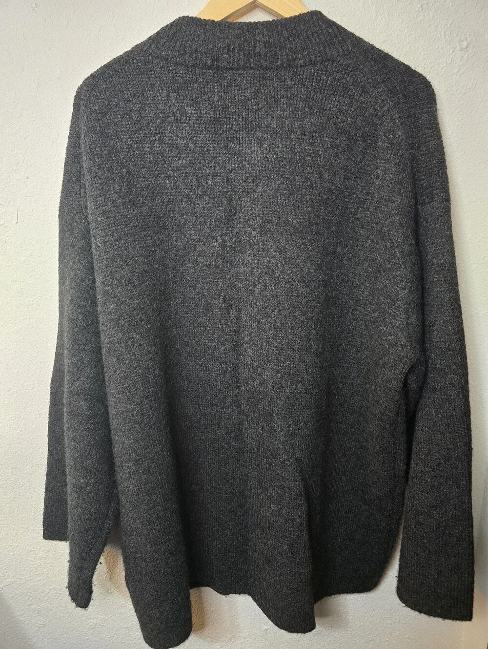 J. Crew Dark Gray Button-Front Oversized Chunky Cardigan Sweater